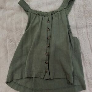Elegant Olive Sleeveless Blouse